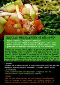 Tartare de Saumon, pomme et Alfa blanche Tartare de Saumon, pomme et Alfa blanche